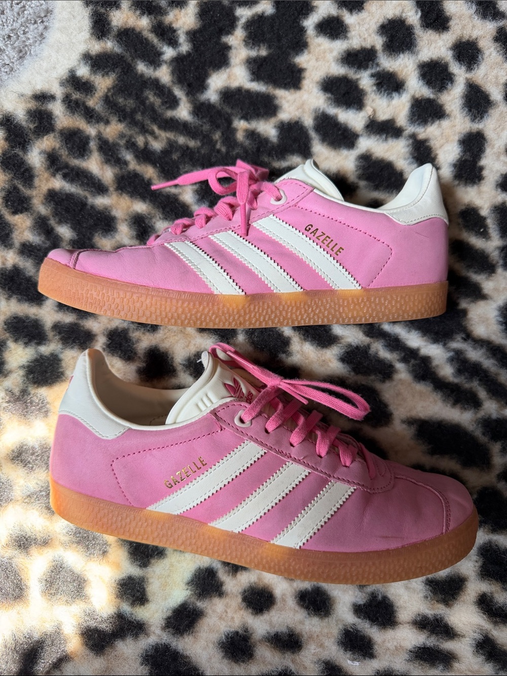 adidas Gazelle Pink and White Low-Top Sneakers - Picture 1 of 4